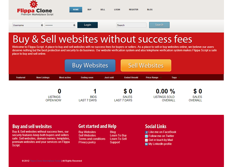 Flippa Clone Marketplace Script Ultrasoft online website auction clone scripts