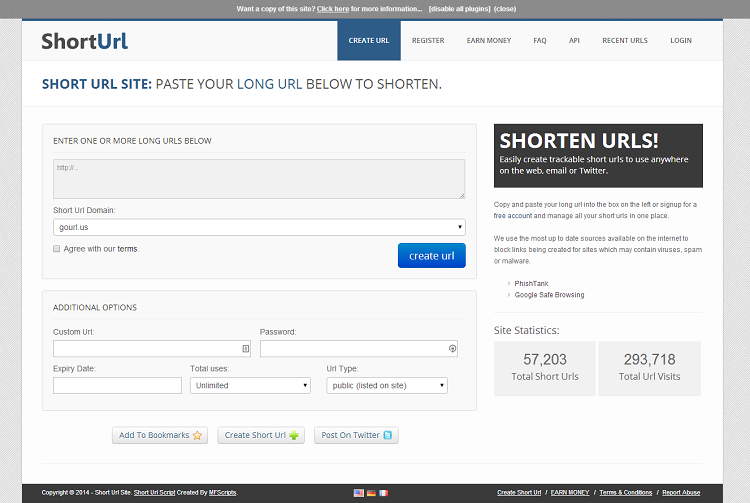 Short Url Script Create short url - Short Url Site 