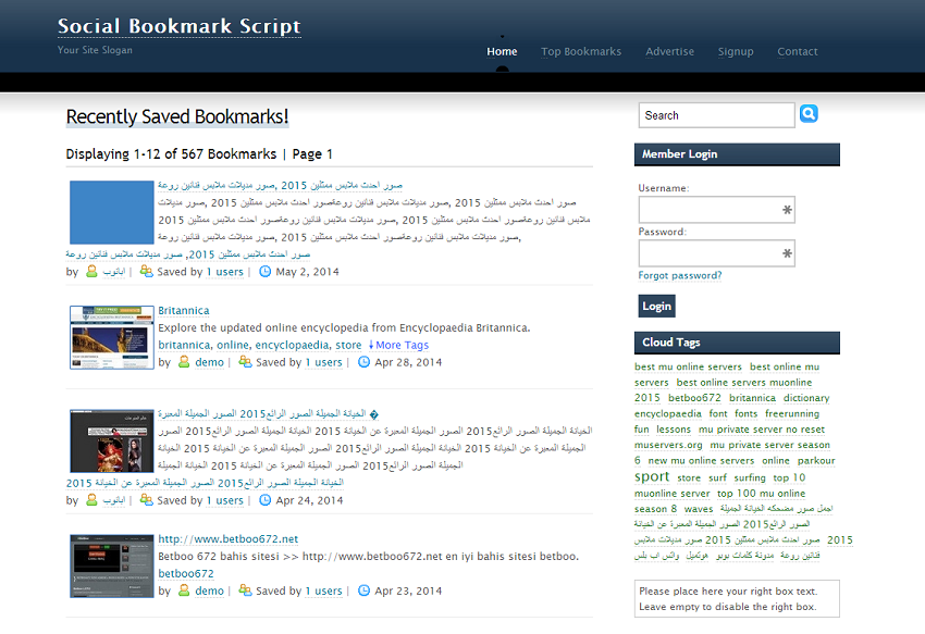 Social Bookmark Script