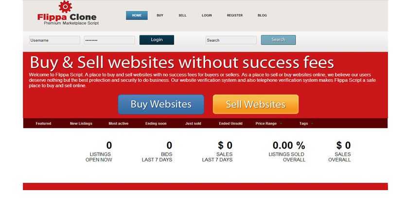 Flippa Clone MarketPlace - 99 Clone Scripts